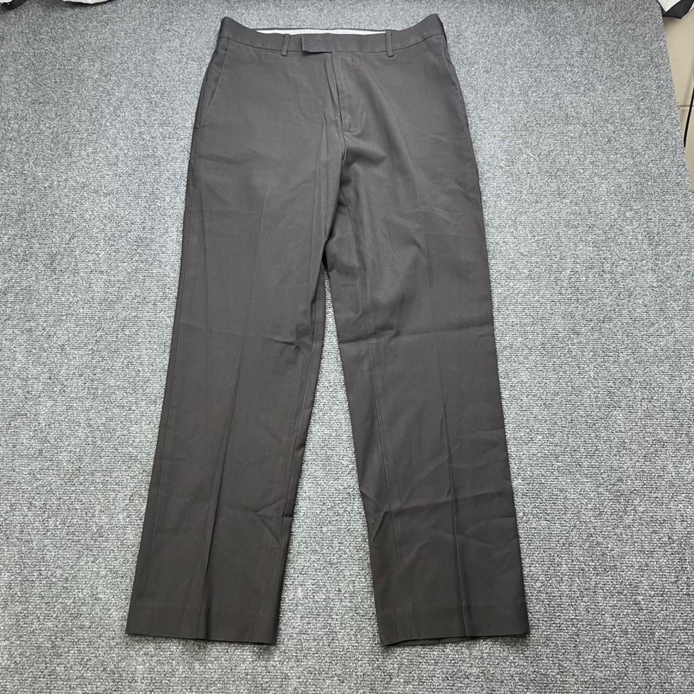 Axist Dress Slacks Business Casual Professional Black Flat Front Trousers